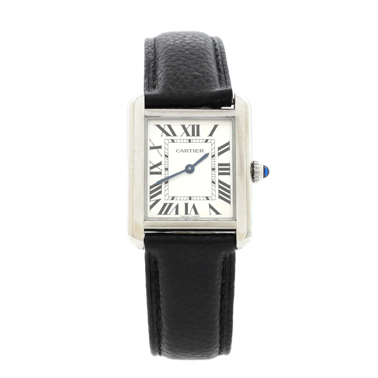 Tank Solo Quartz Watch Stainless Steel and Leather 24 - Deep Luxury