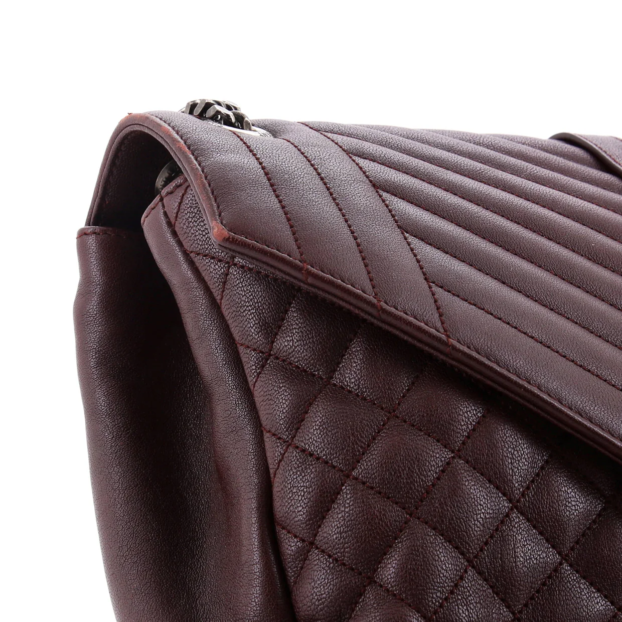 Classic Monogram Slouchy Envelope Satchel Mixed Matelasse Leather Large - Deep Luxury