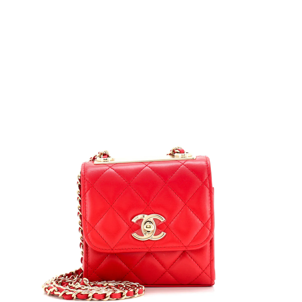 Trendy CC Clutch with Chain Quilted Lambskin Small - Deep Luxury