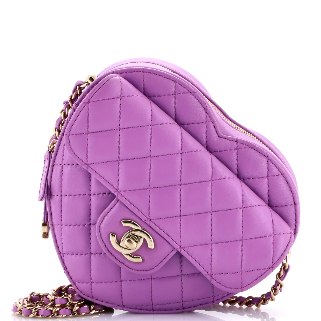 CC in Love Heart Bag Quilted Lambskin - Deep Luxury