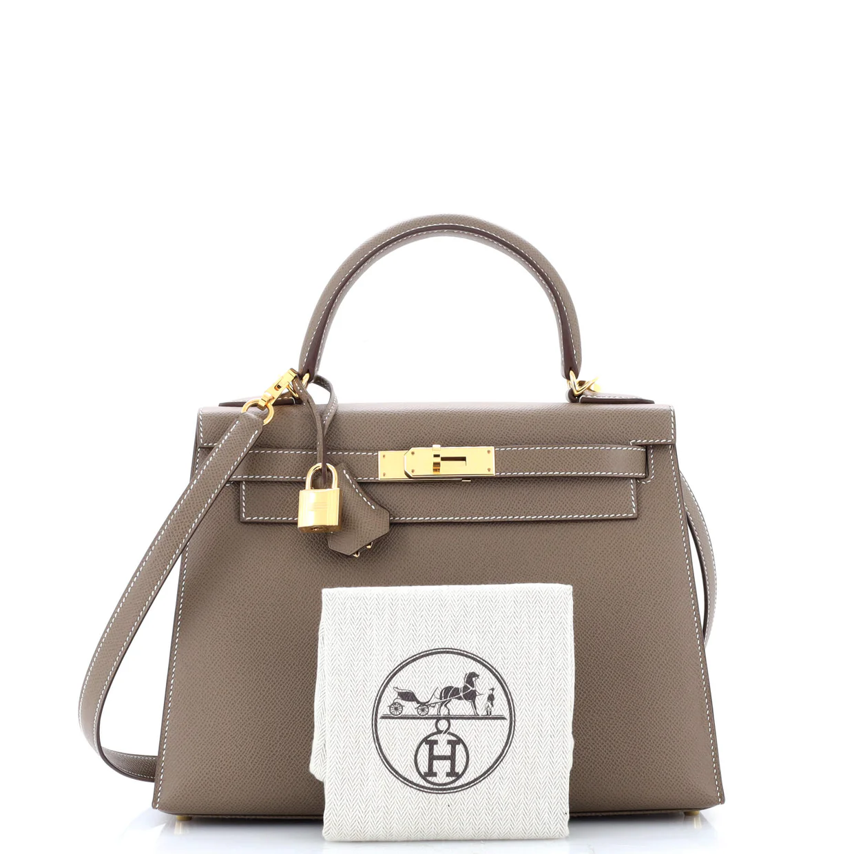 Kelly Handbag Grey Epsom with Gold Hardware 28 - Deep Luxury