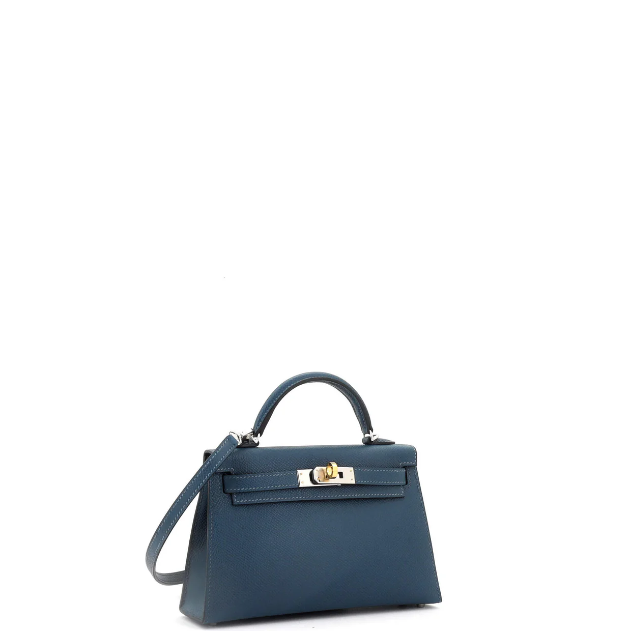 Kelly Mini II Bag Bleu De Prusse Epsom with Electrum Hardware 20 - Deep Luxury