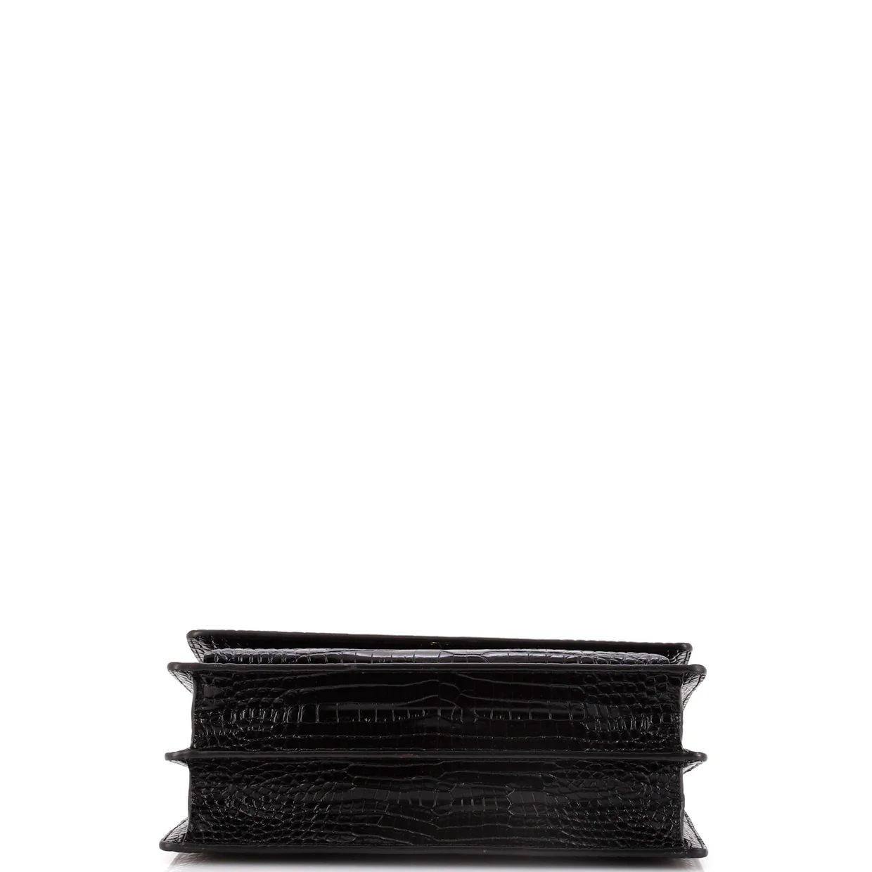 Sunset Crossbody Bag Crocodile Embossed Leather Large - Deep Luxury