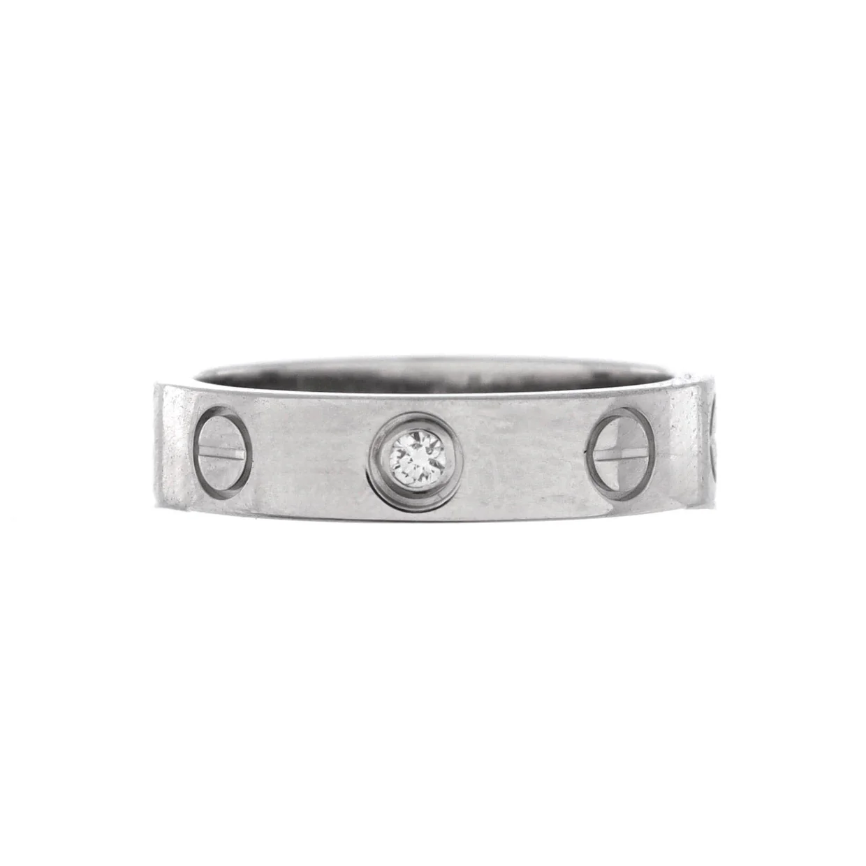 Love Wedding Band 1 Diamond Ring 18K White Gold with Diamond - Deep Luxury