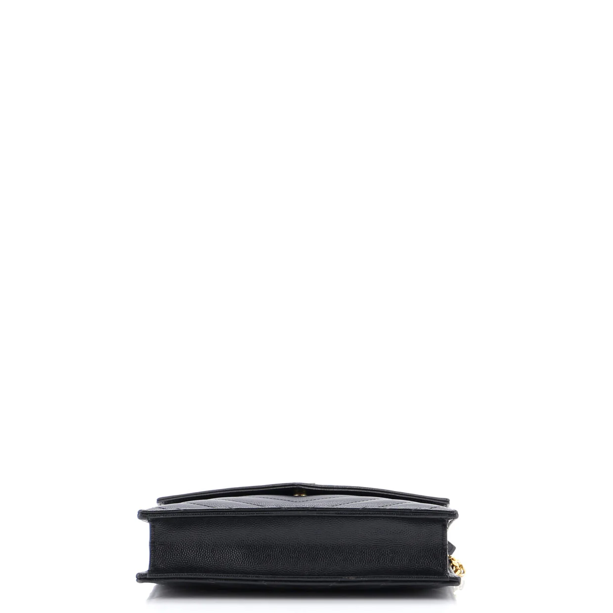 Classic Monogram Wallet on Chain Matelasse Chevron Leather Small - Deep Luxury