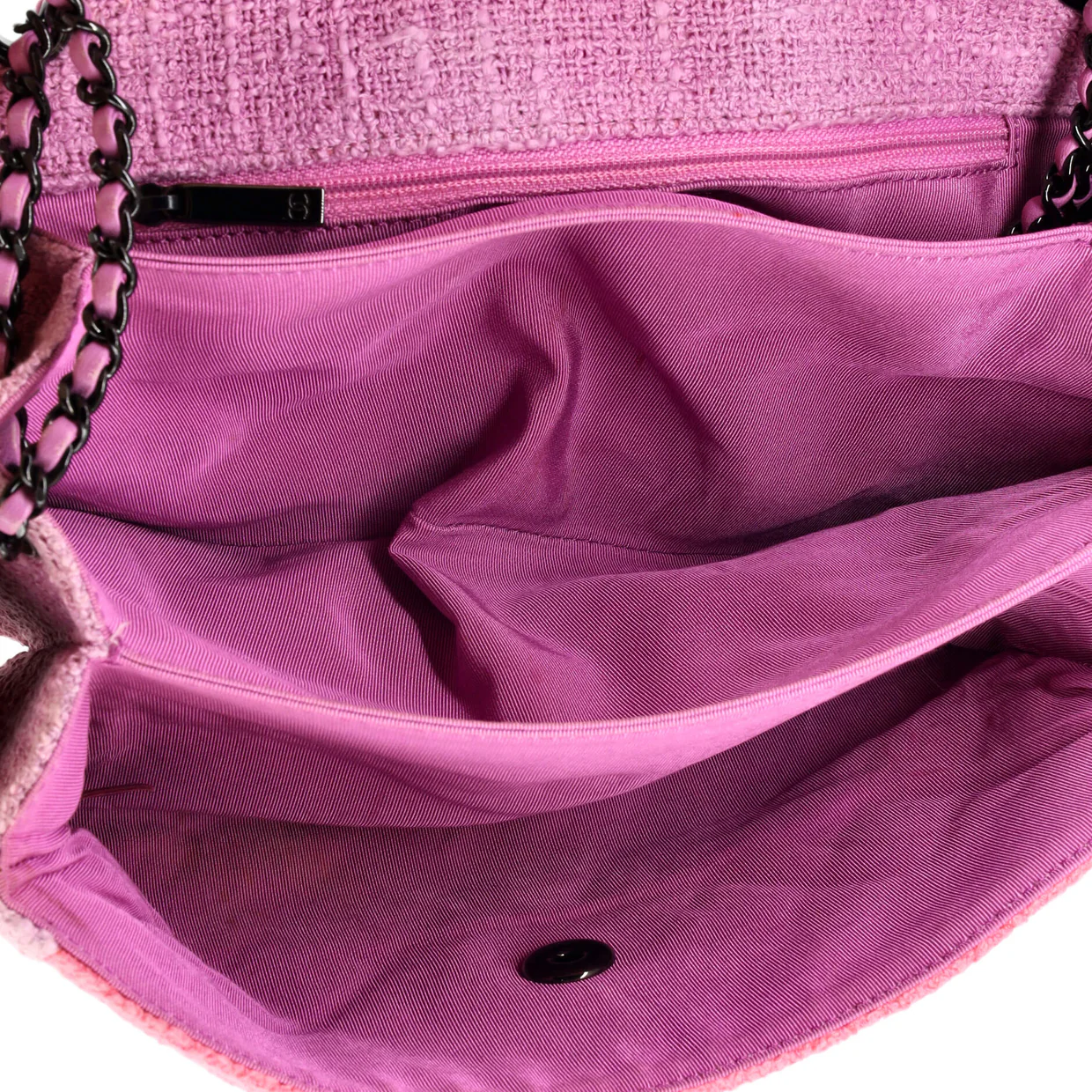 Two Tone Flap Bag Quilted Tweed Small - Deep Luxury