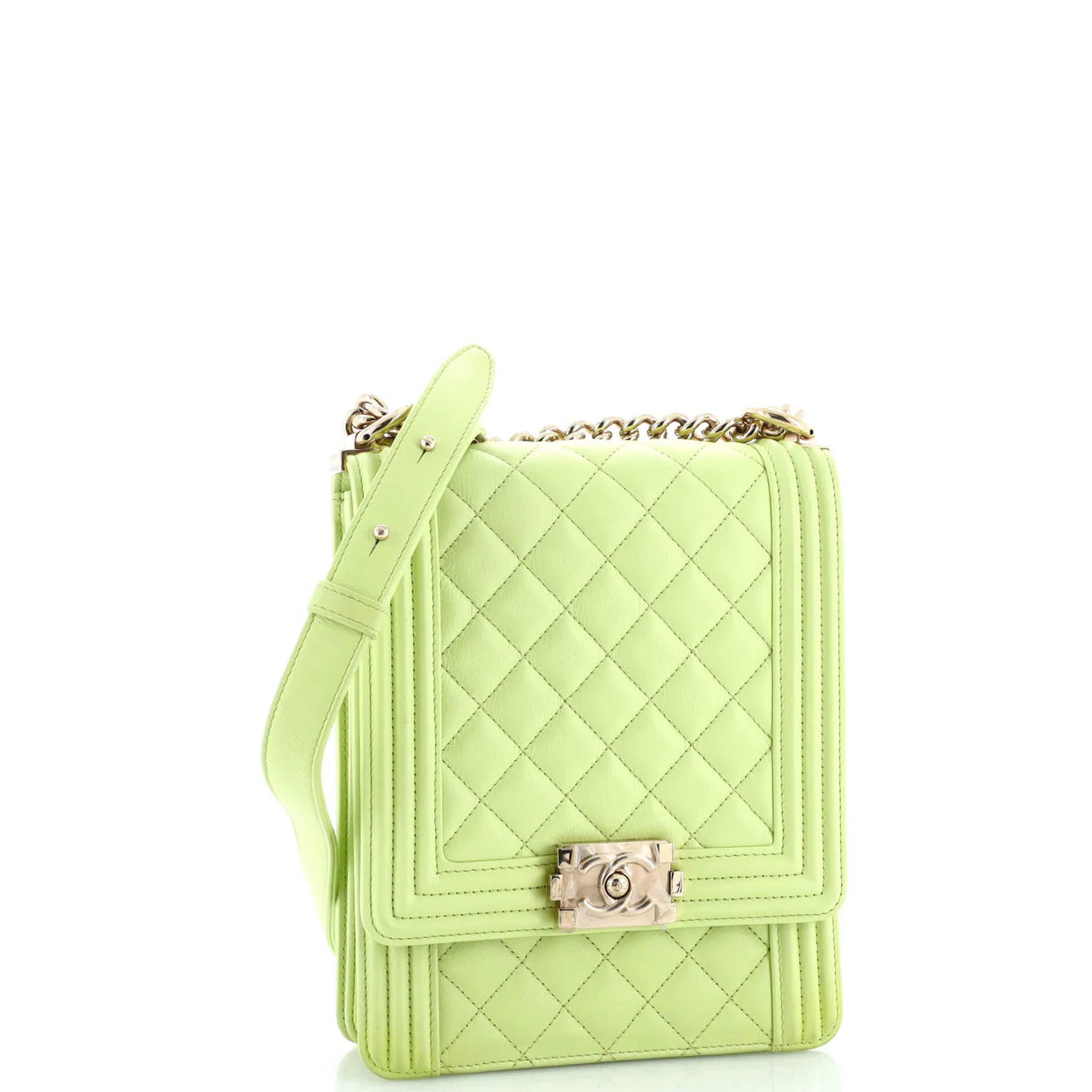 North South Boy Flap Bag Quilted Lambskin Small - Deep Luxury