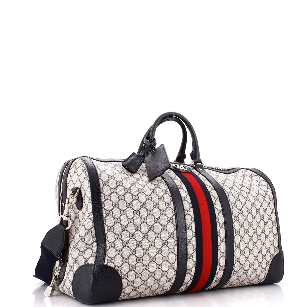 Savoy Web Convertible Duffle Bag GG Coated Canvas Large - Deep Luxury