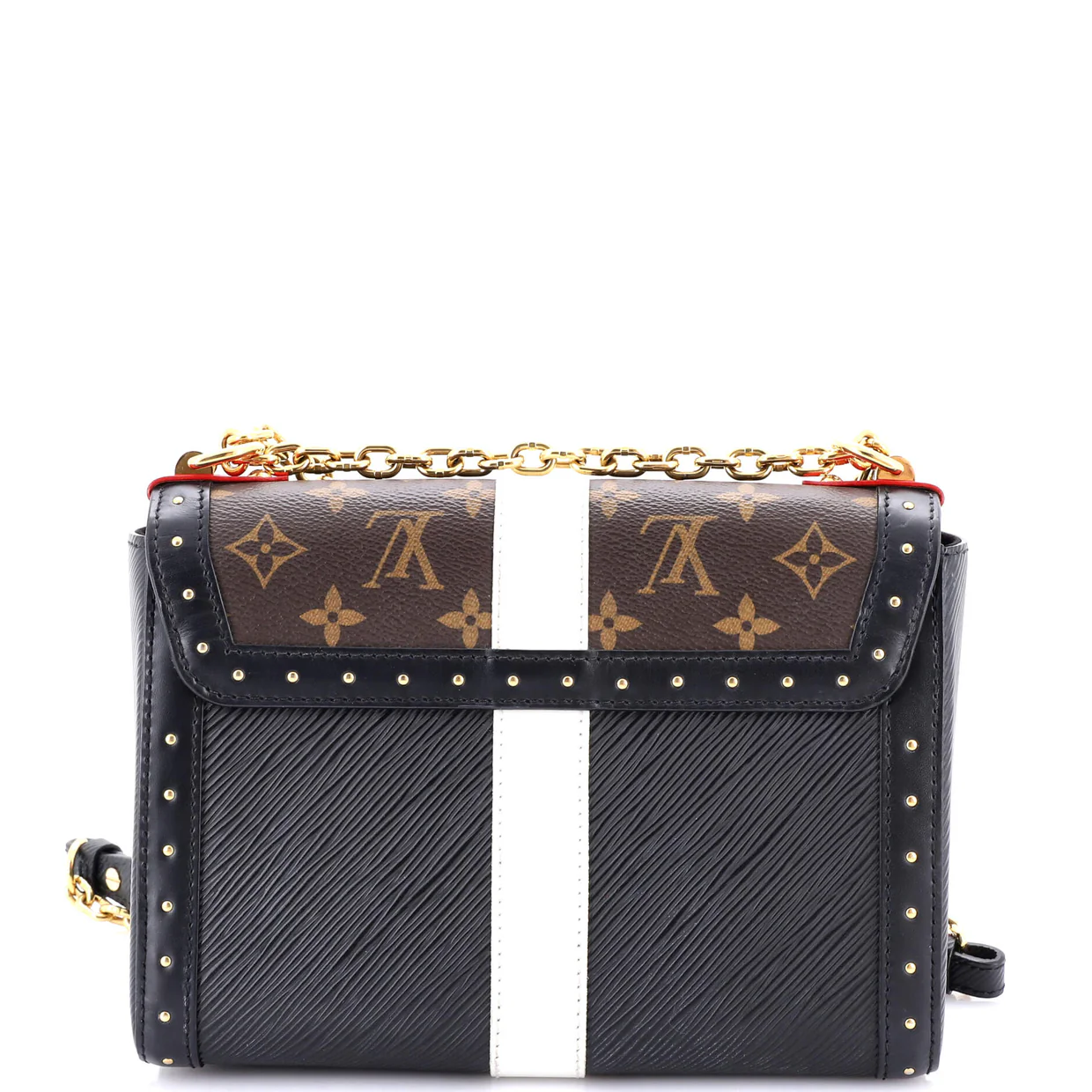 Twist Handbag Studded Epi Leather and Monogram Canvas MM - Deep Luxury