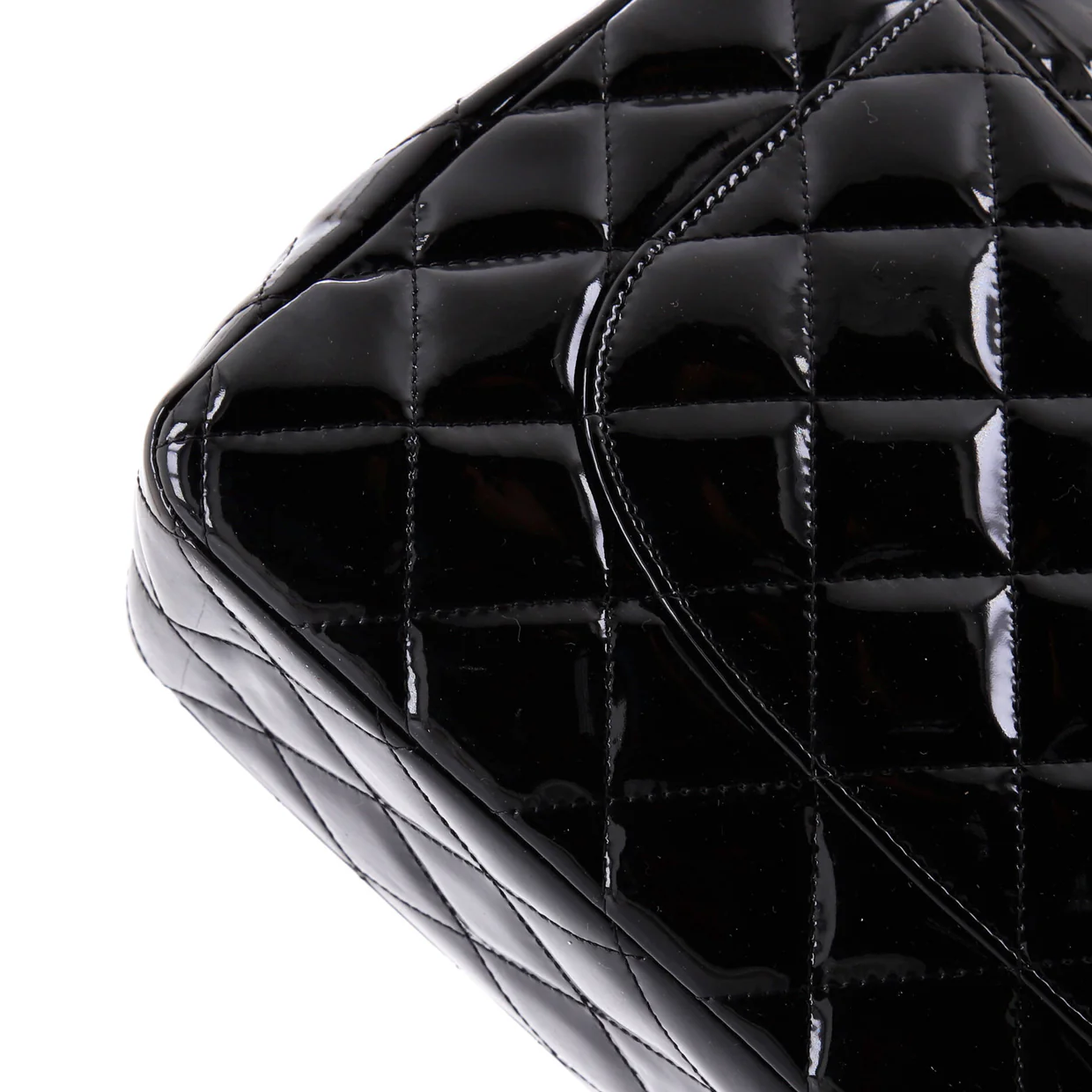 Classic Double Flap Bag Quilted Patent Jumbo - Deep Luxury