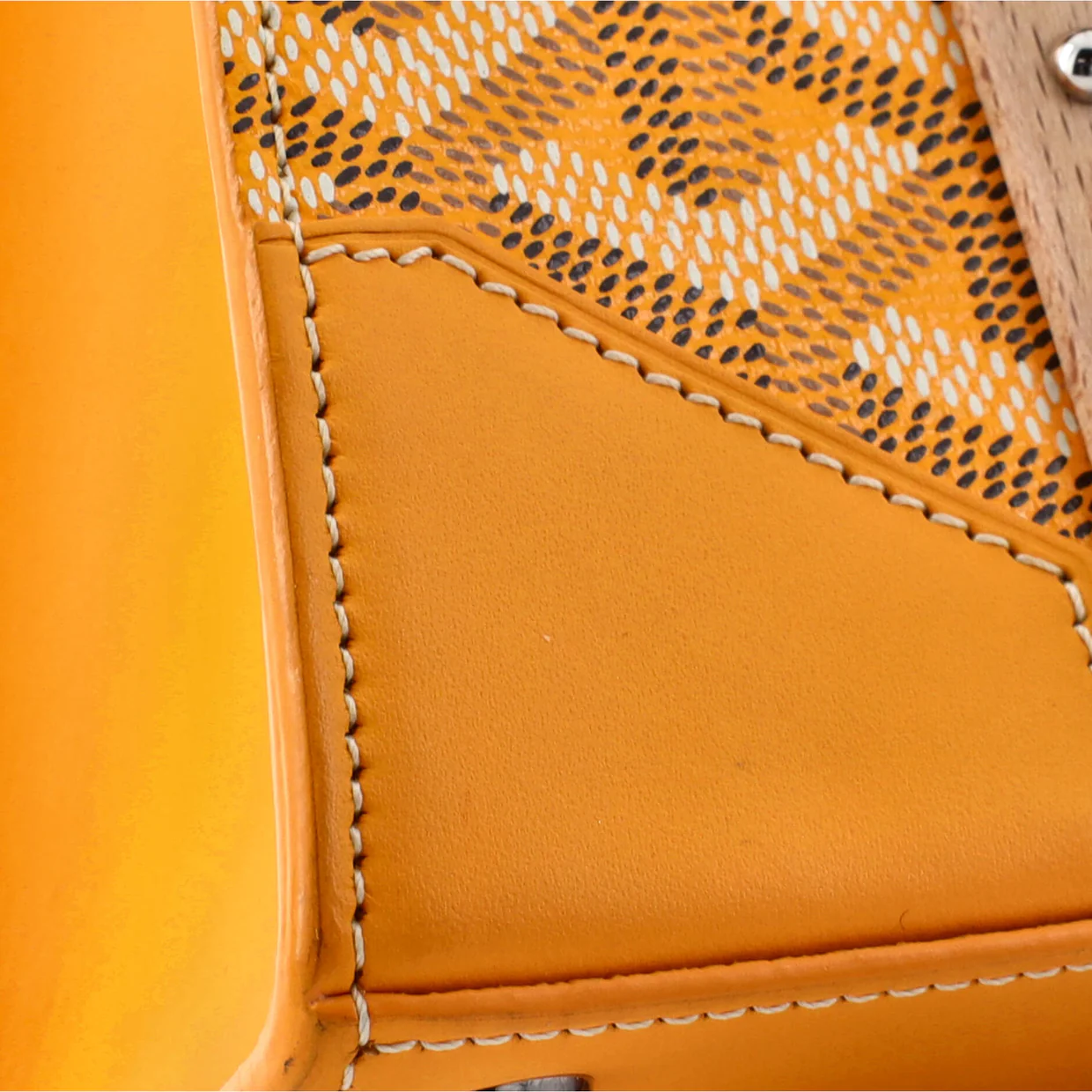 Structured Saigon Top Handle Bag Coated Canvas with Leather Mini - Deep Luxury