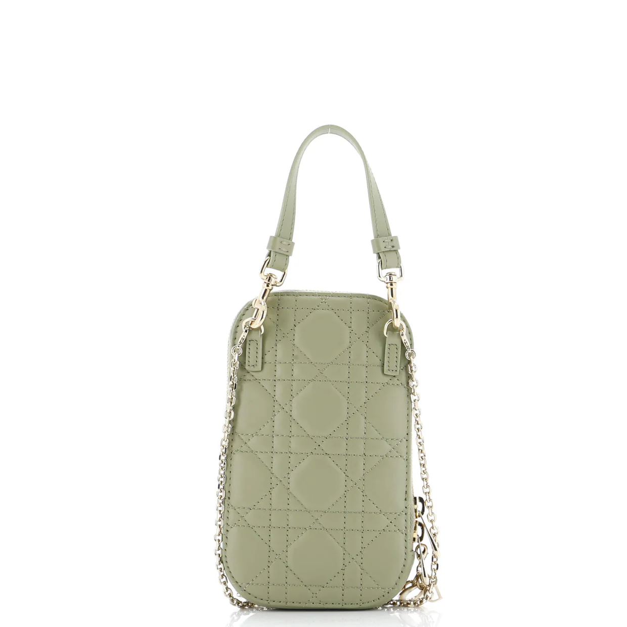 Lady Dior Phone Holder on Chain Cannage Quilt Lambskin - Deep Luxury