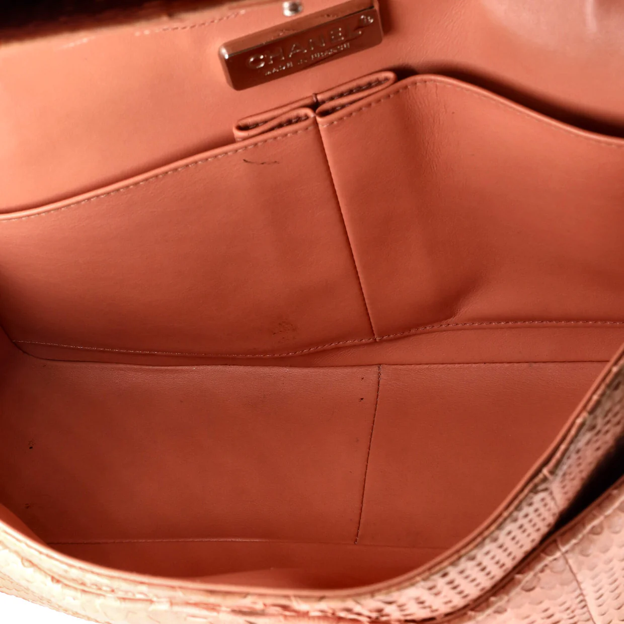 Classic Double Flap Bag Matte Python Jumbo - Deep Luxury