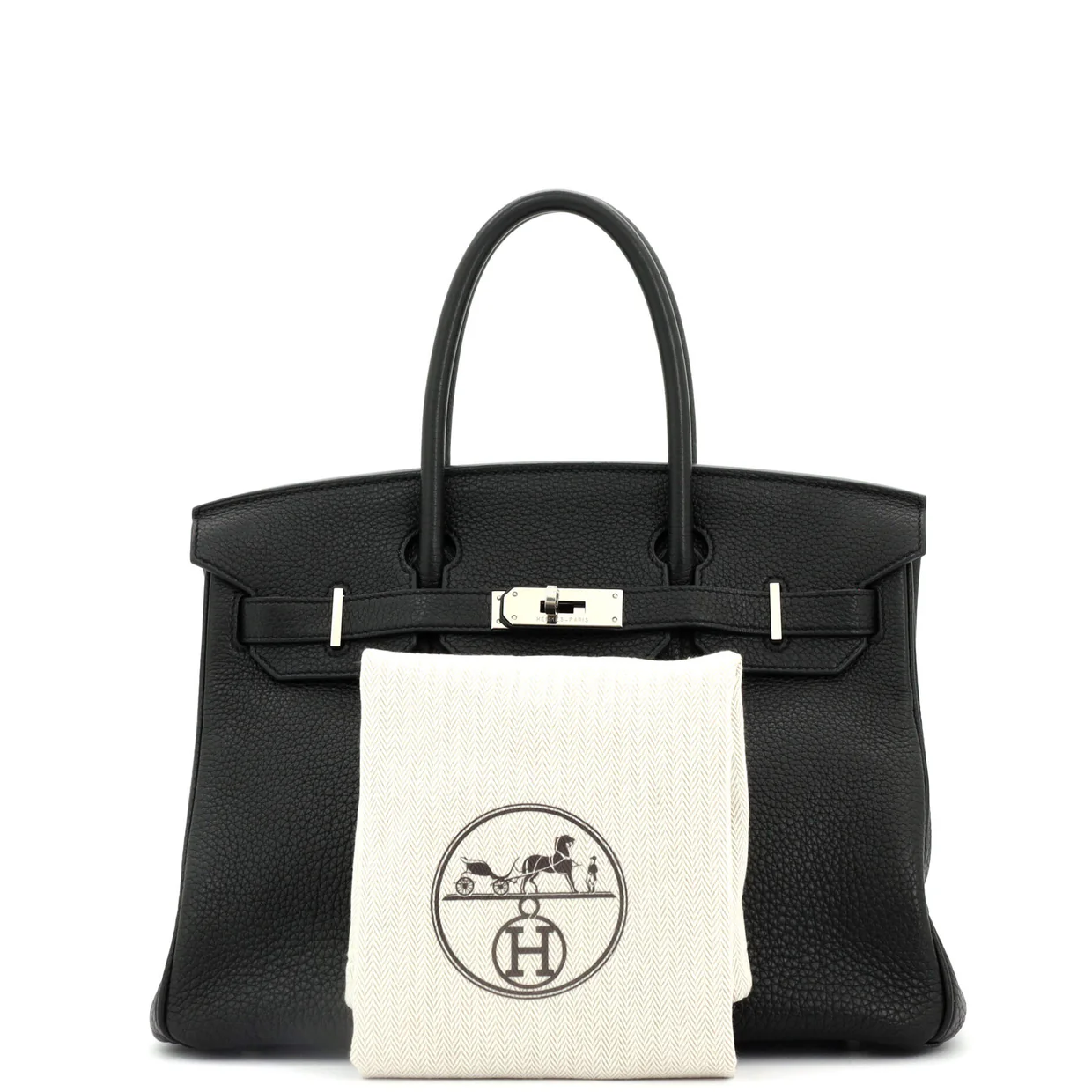 Birkin Handbag Noir Togo with Palladium Hardware 30 - Deep Luxury