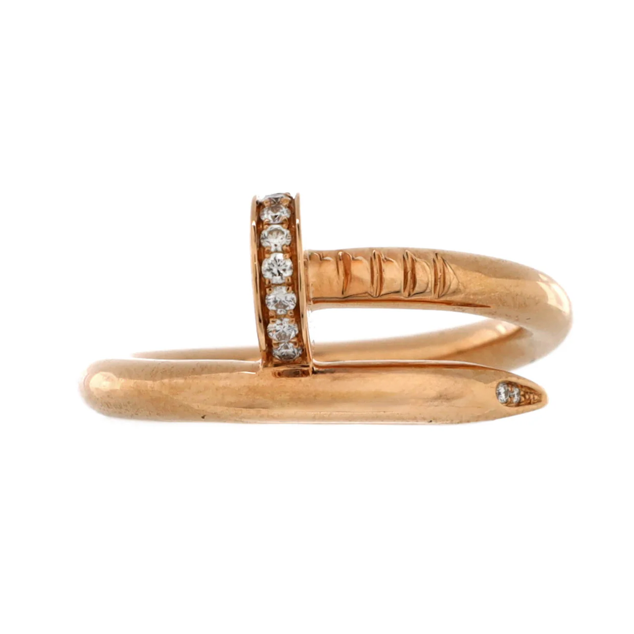 Juste un Clou Ring 18K Rose Gold and Diamonds - Deep Luxury