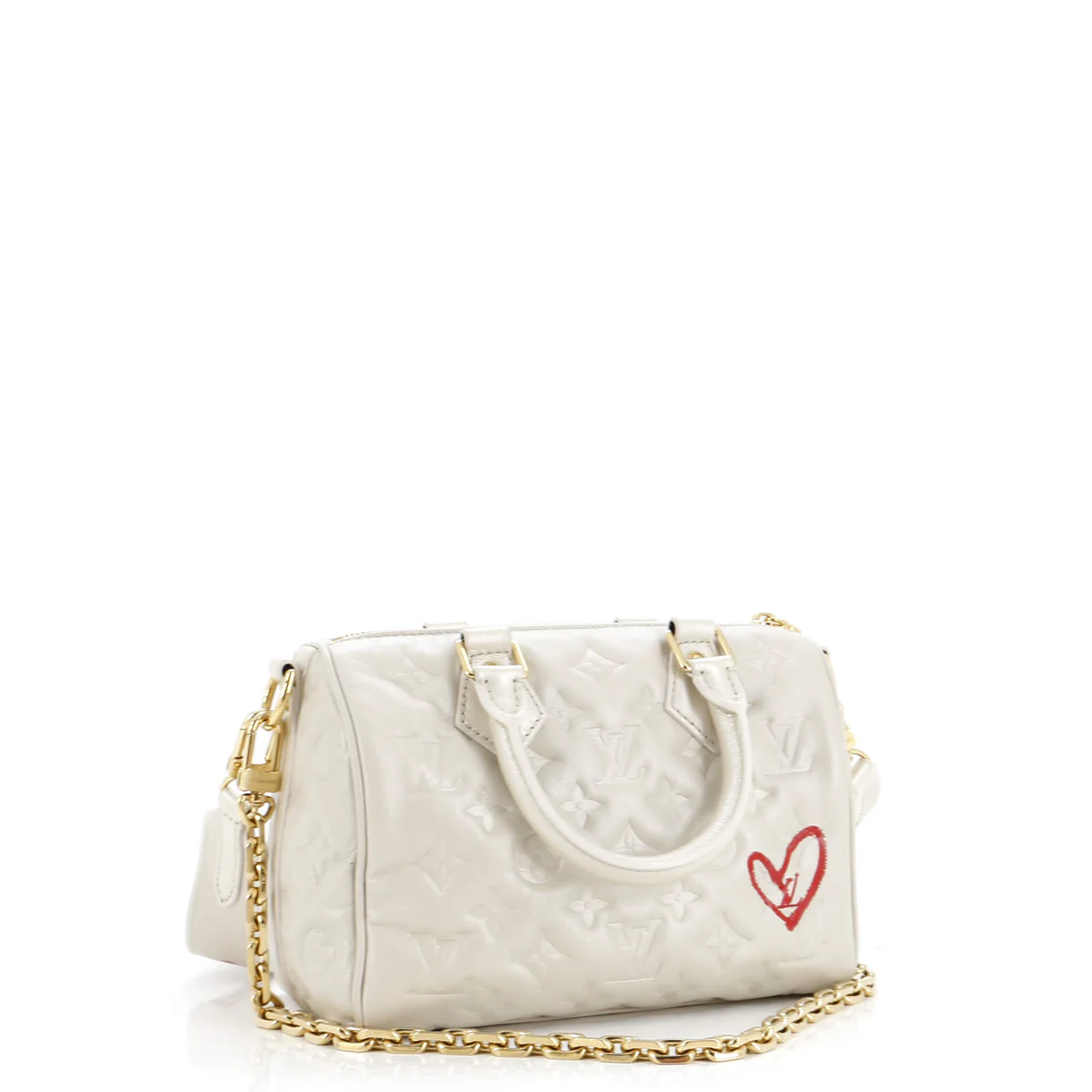 Speedy Bandouliere Bag Limited Edition Fall in Love Monogram Embossed Lambskin 22 - Deep Luxury