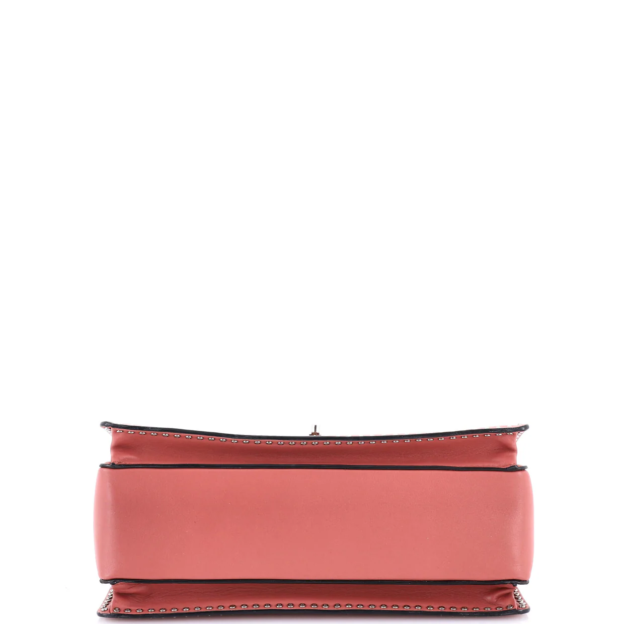 Turnlock Top Handle Bag Leather with Micro Rockstuds Medium - Deep Luxury