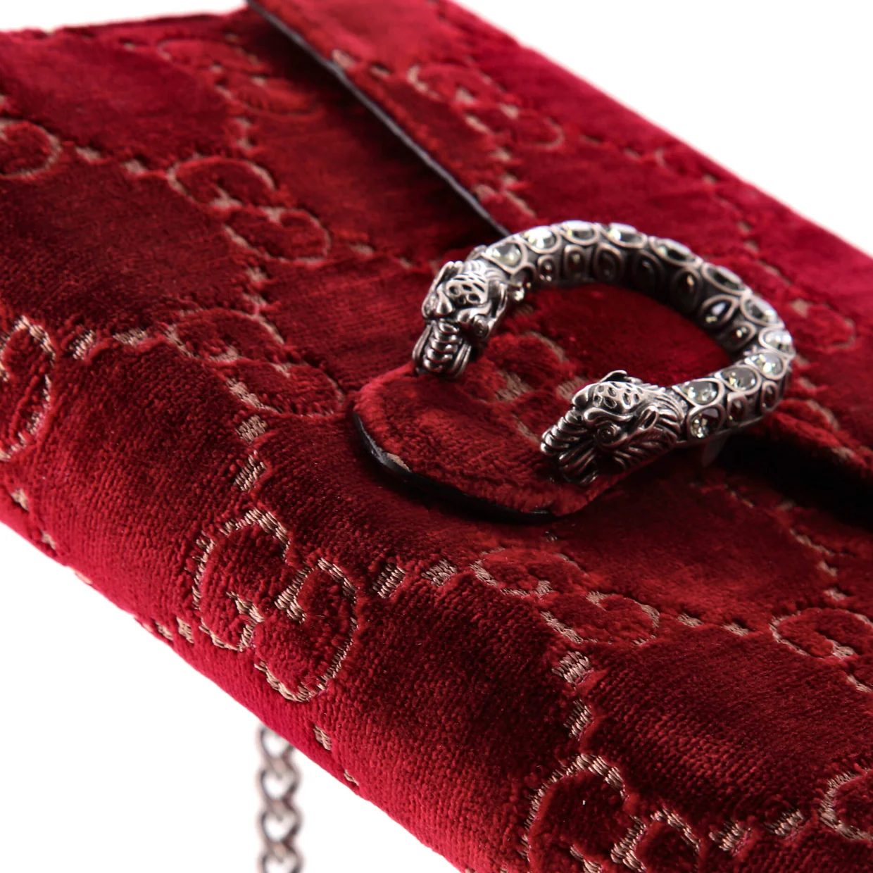 Dionysus Chain Wallet GG Velvet Small - Deep Luxury