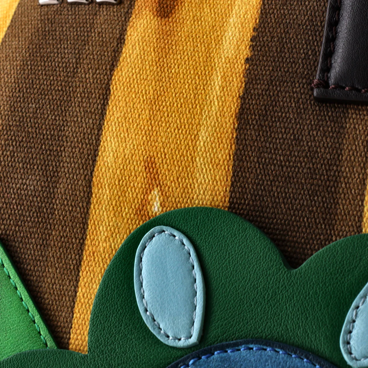 Flower Convertible Tote Pequin Canvas with Applique Large - Deep Luxury