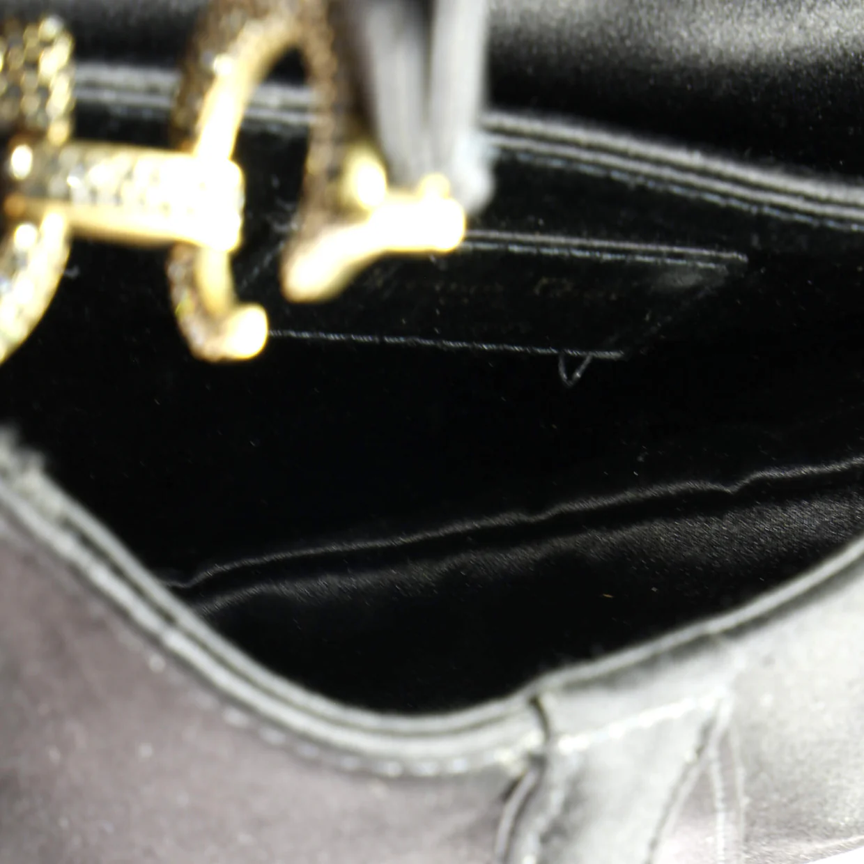 Saddle Handbag Satin with Crystals Mini - Deep Luxury