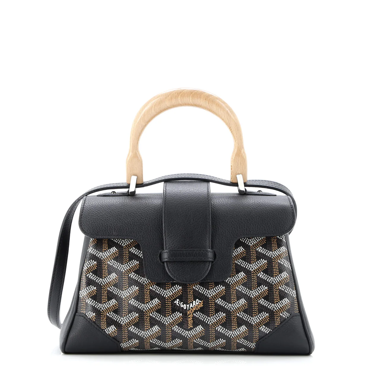 Saigon Top Handle Bag Coated Canvas with Leather Mini - Deep Luxury