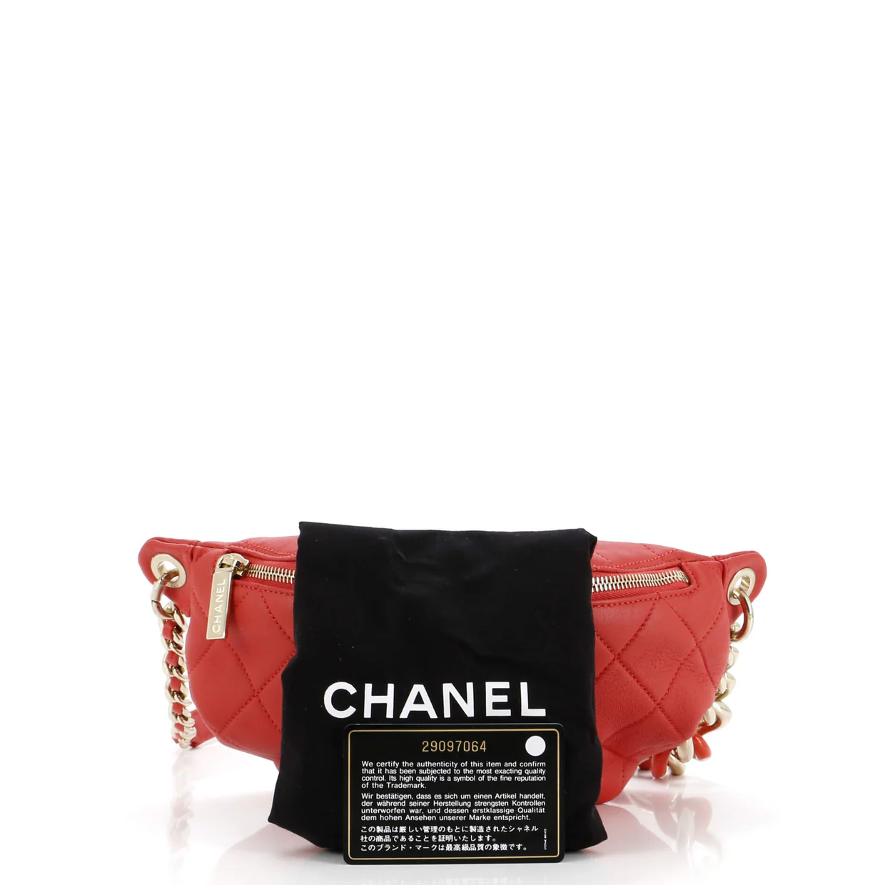 Resin Elegant Chain Belt Bag Quilted Lambskin - Deep Luxury