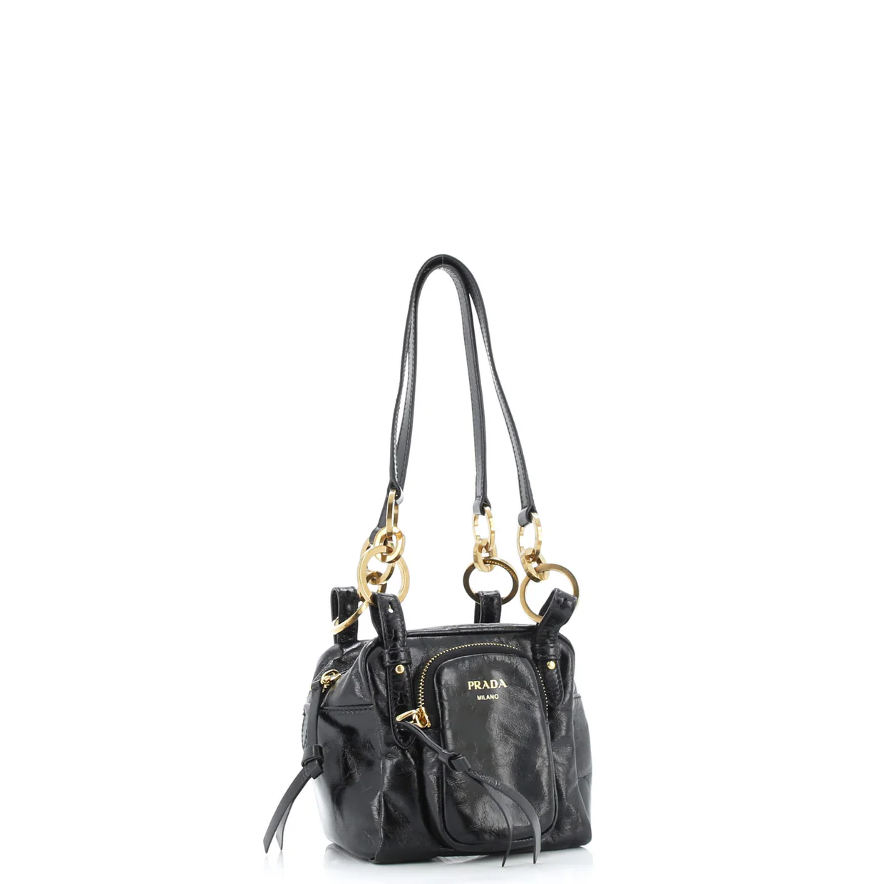 Dangle Top Handle Bag Leather Mini - Deep Luxury