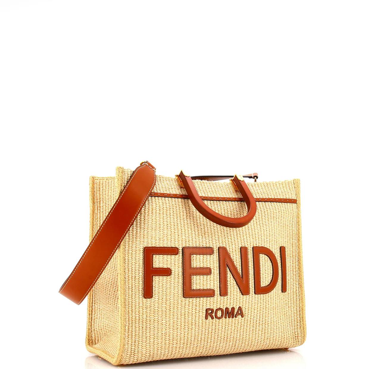 Sunshine Shopper Tote Woven Raffia Medium - Deep Luxury