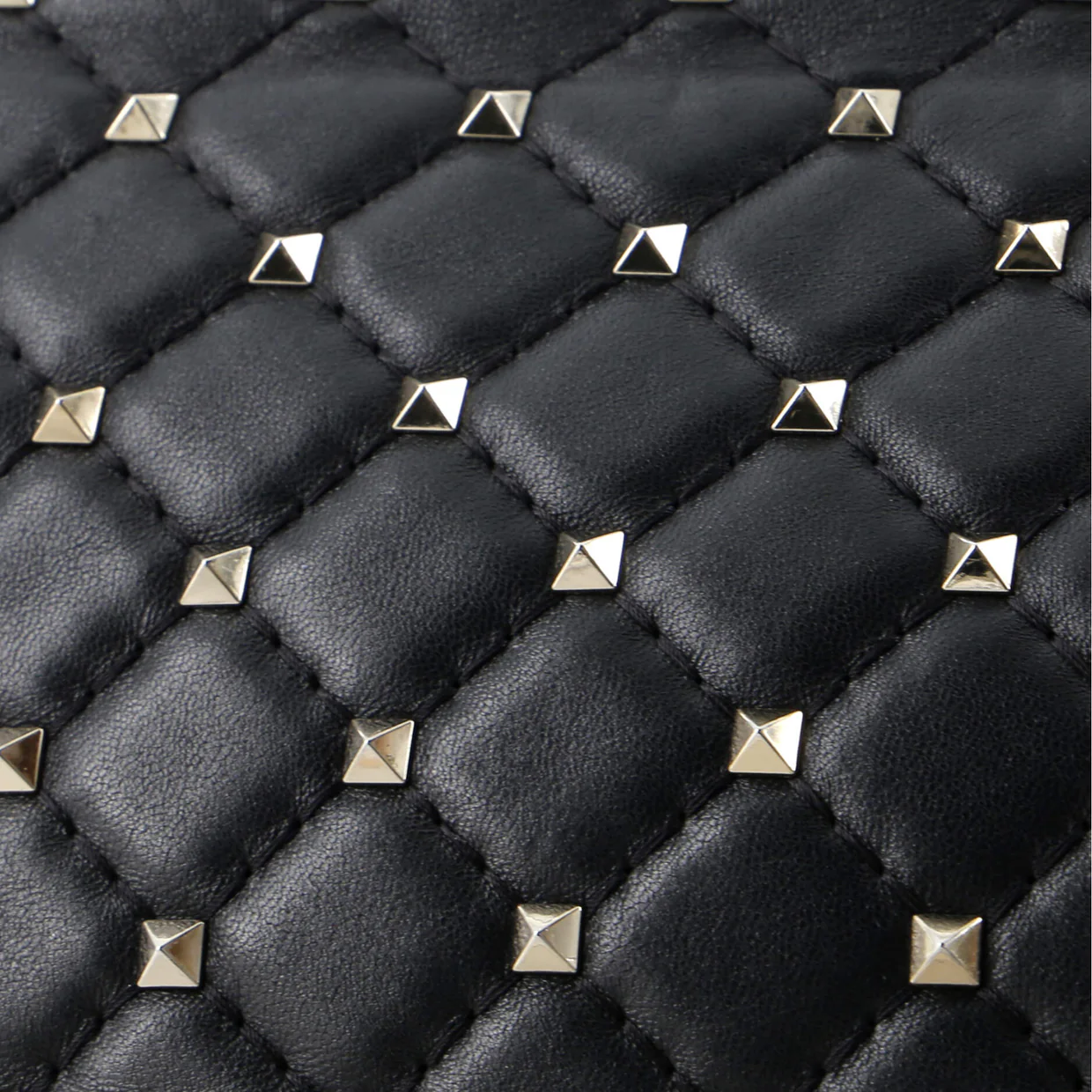Rockstud Spike Flap Bag Sequin Embellished Quilted Leather Medium - Deep Luxury