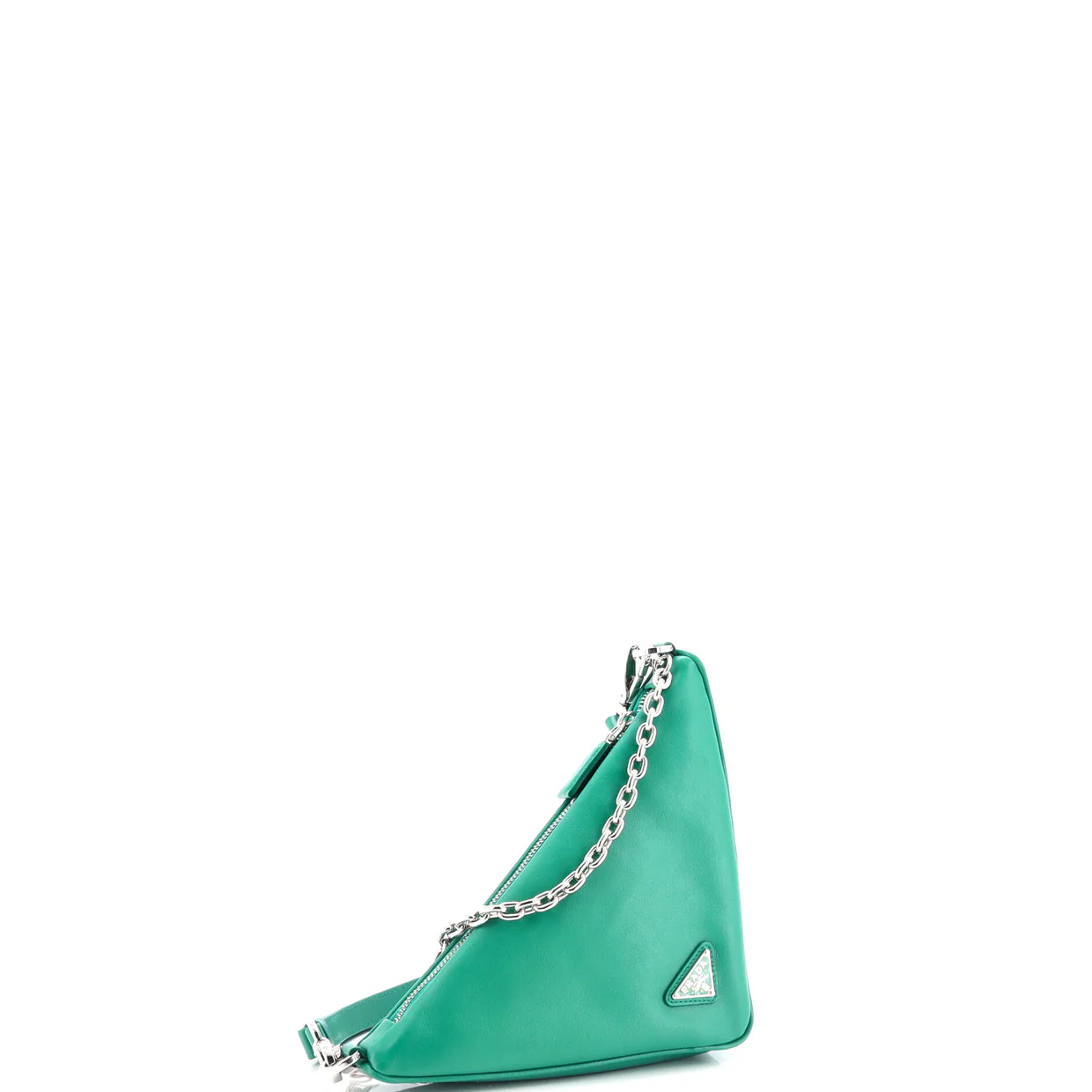 Triangle Logo Zip Crossbody Bag Embossed Grace Lux Small - Deep Luxury