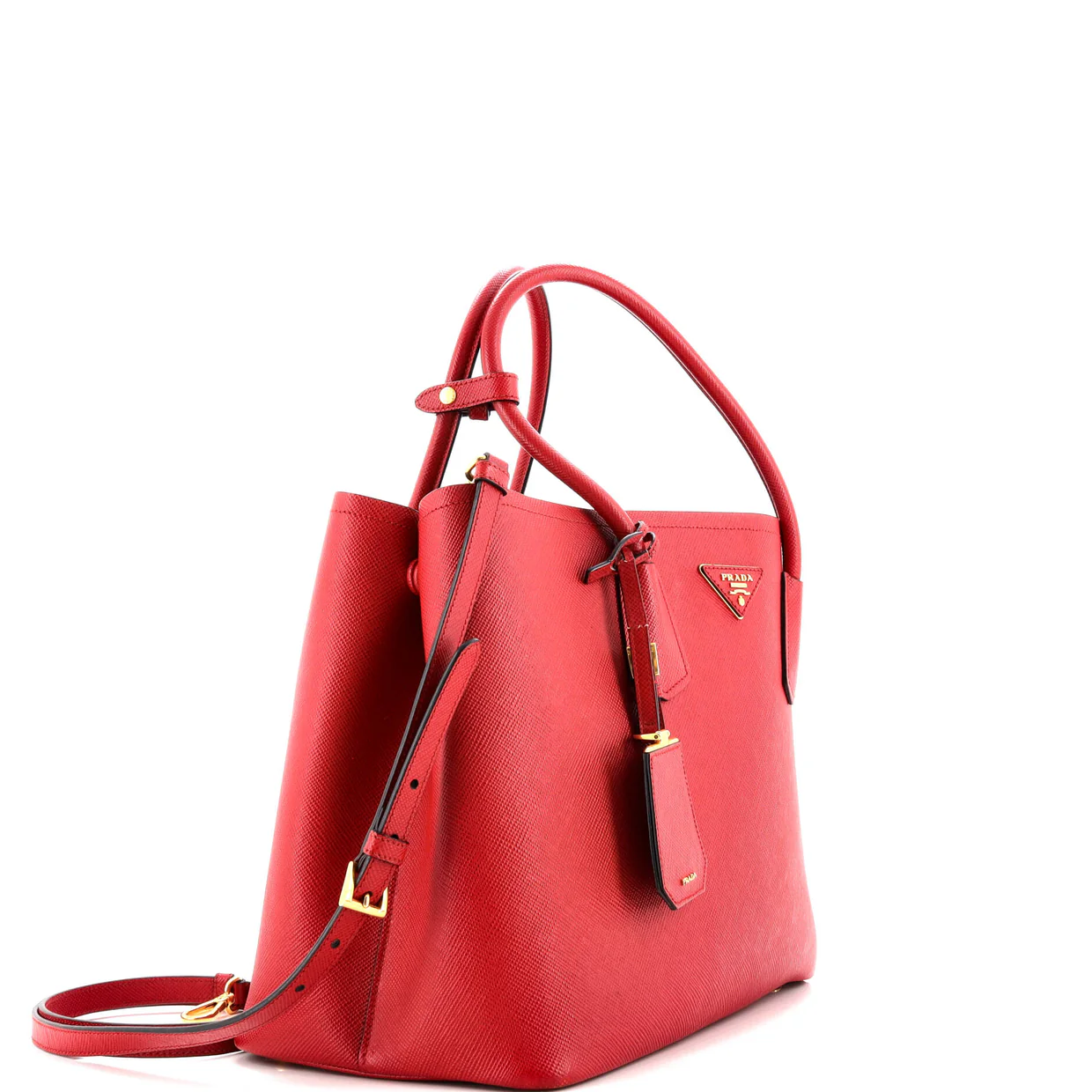 Cuir Double Tote Saffiano Leather Medium - Deep Luxury