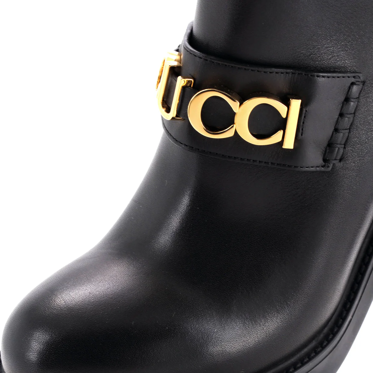Women's Logo Heeled Ankle Boots Leather - Deep Luxury