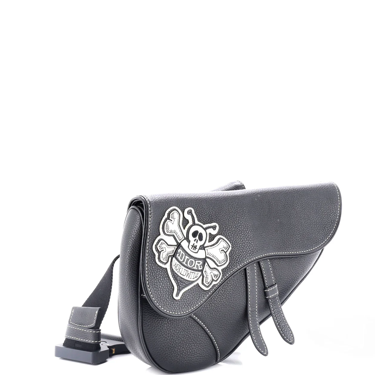 Shawn Stussy Saddle Crossbody Bag Leather with Applique - Deep Luxury