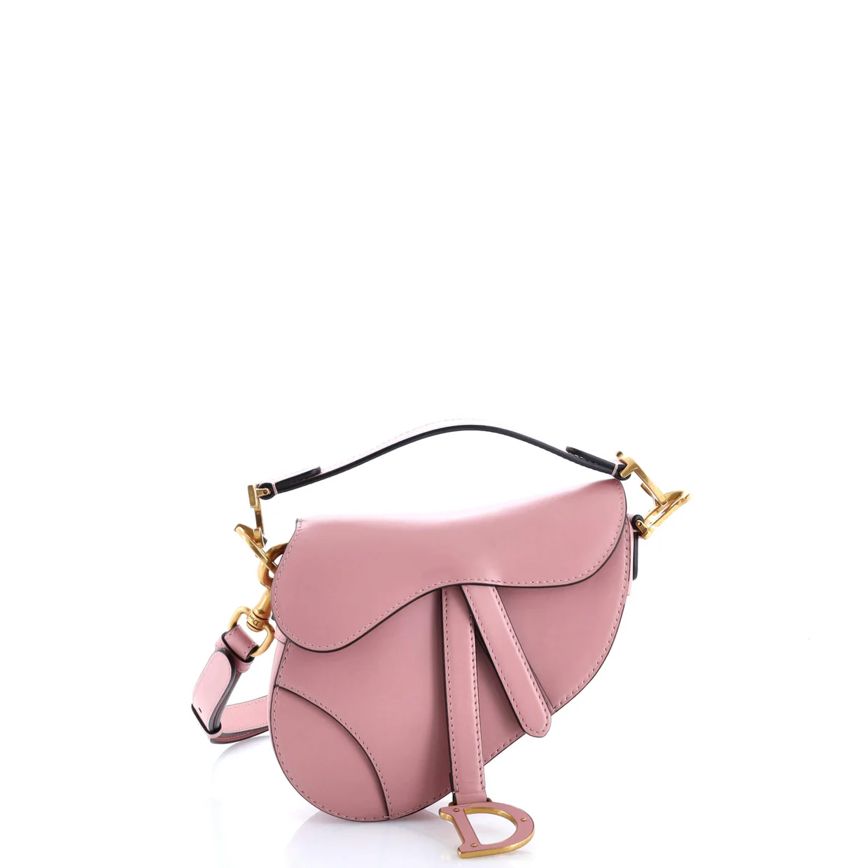 Saddle Handbag with Strap Leather Mini - Deep Luxury
