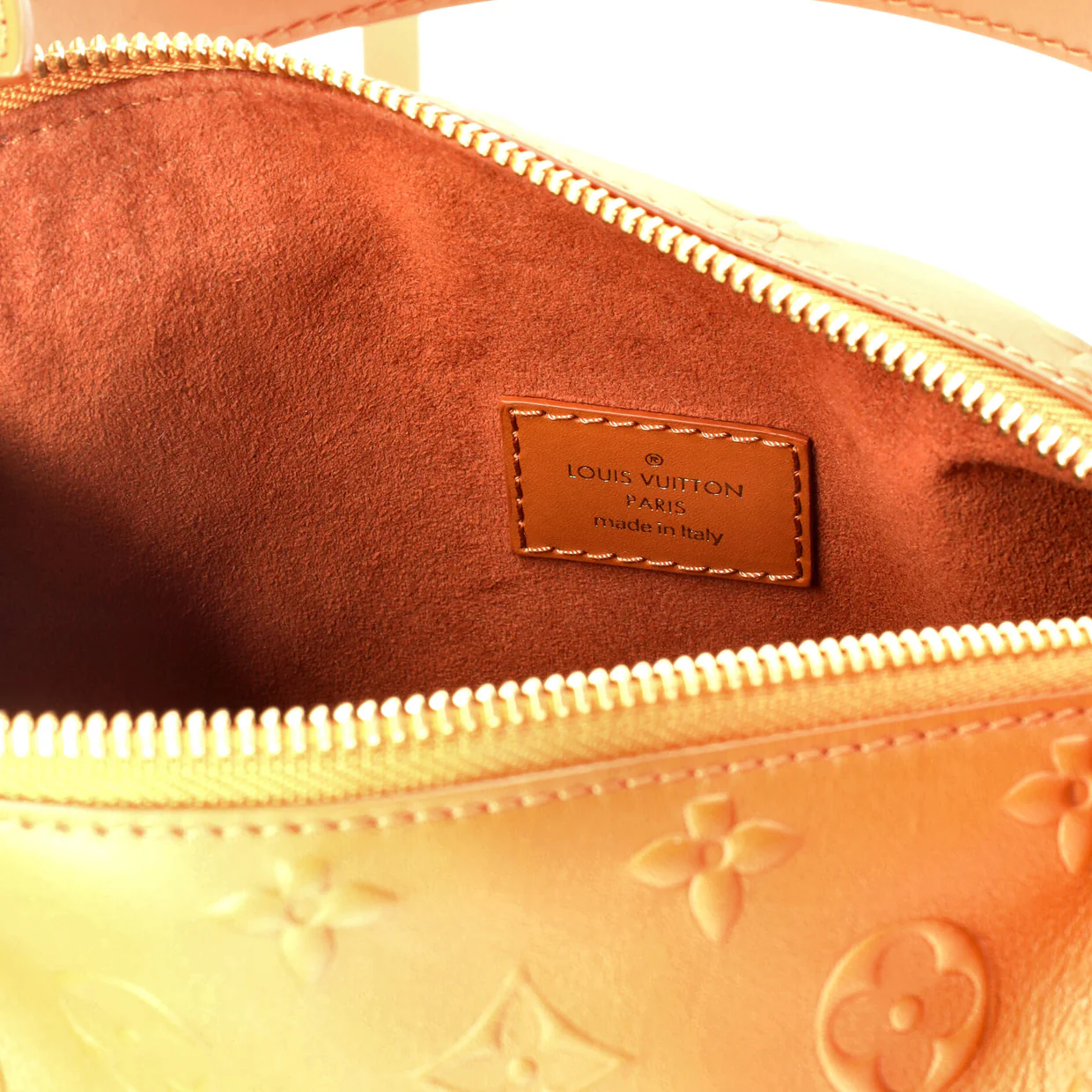 Side Trunk Handbag Debossed Monogram Leather MM - Deep Luxury