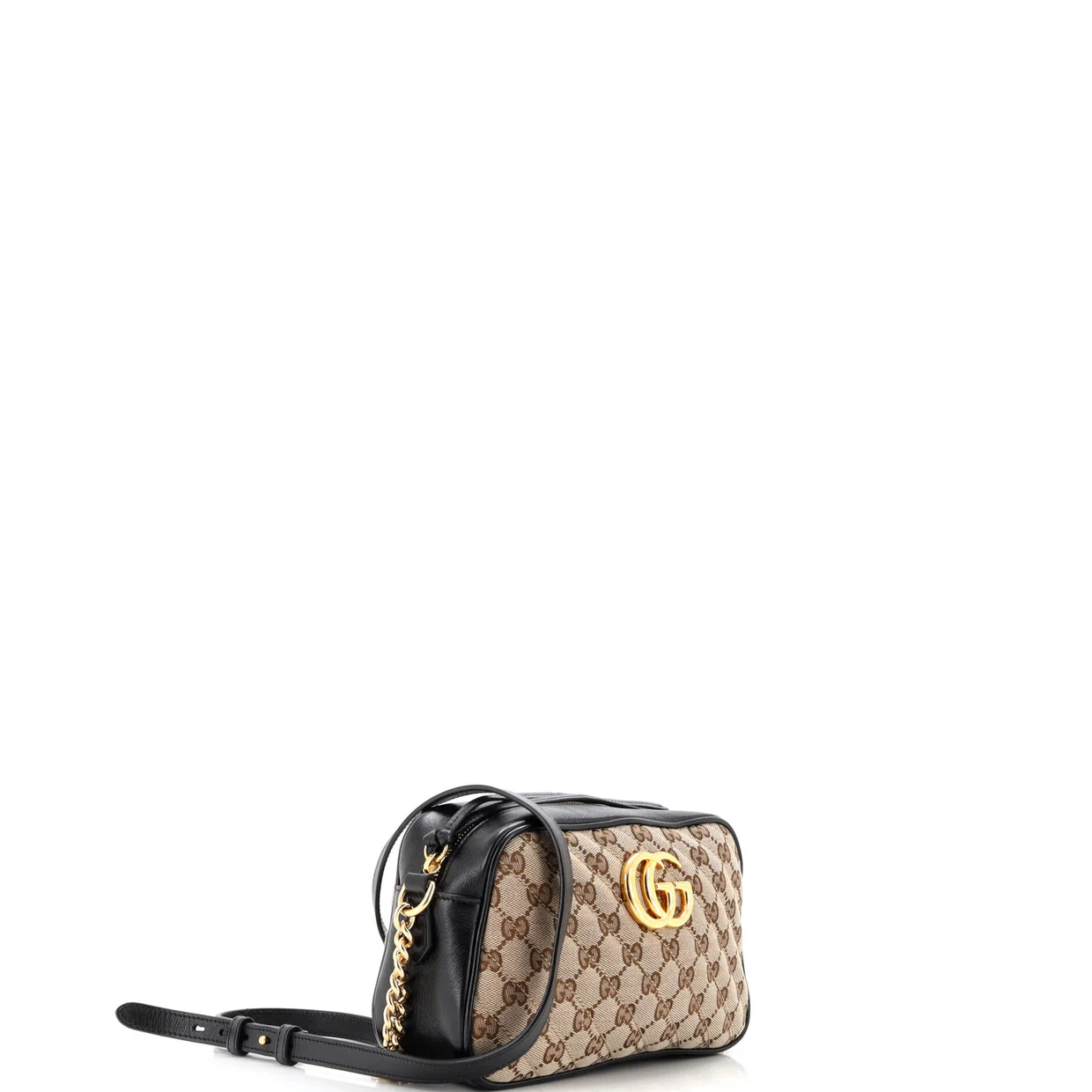 GG Marmont Shoulder Bag Diagonal Quilted GG Canvas with Leather Small - Deep Luxury