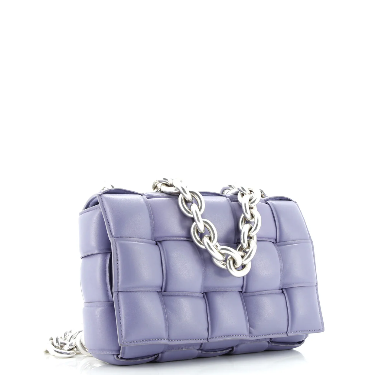 Cassette Chain Crossbody Bag Padded Maxi Intrecciato Leather - Deep Luxury