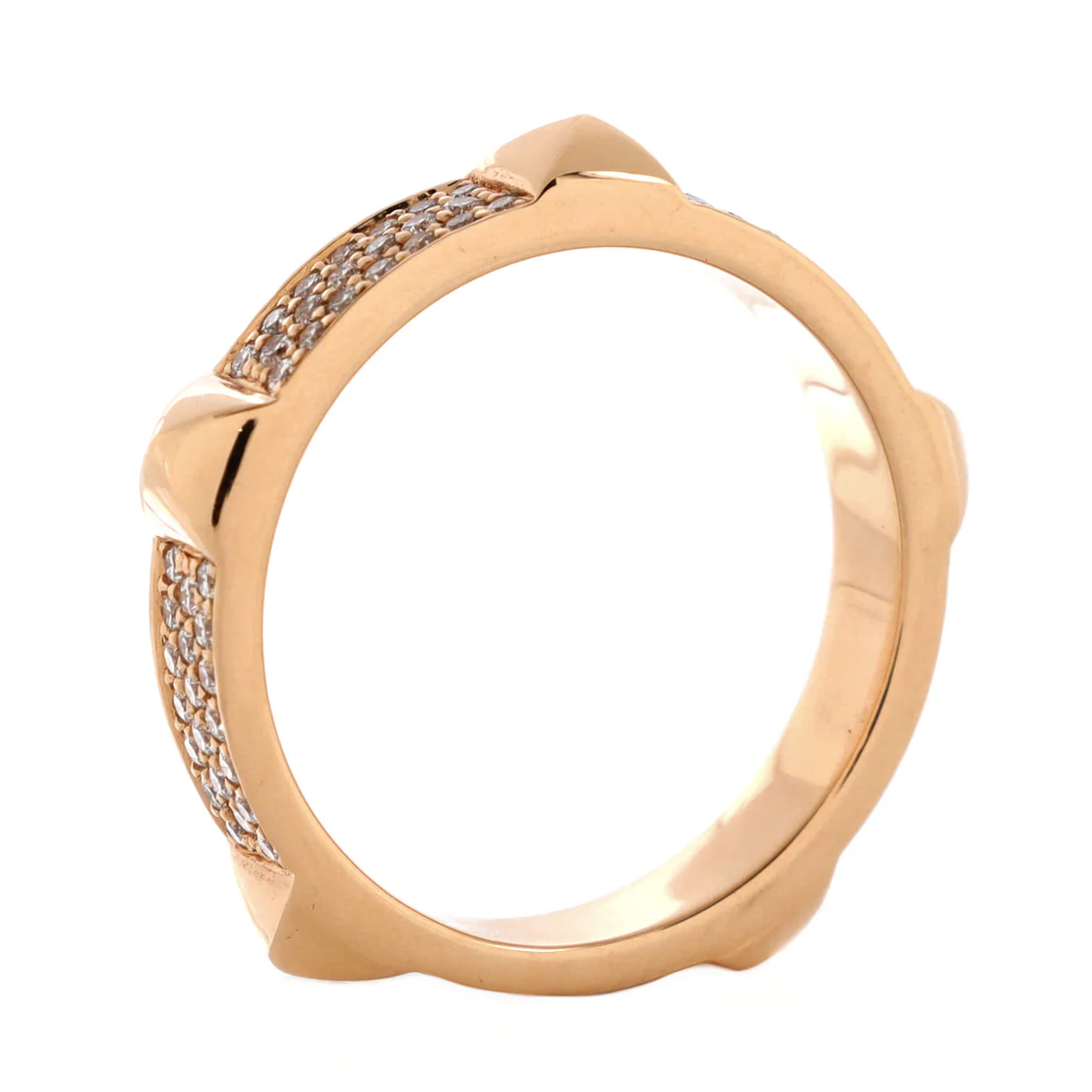 Clou d'H Ring 18K Rose Gold with Diamonds - Deep Luxury