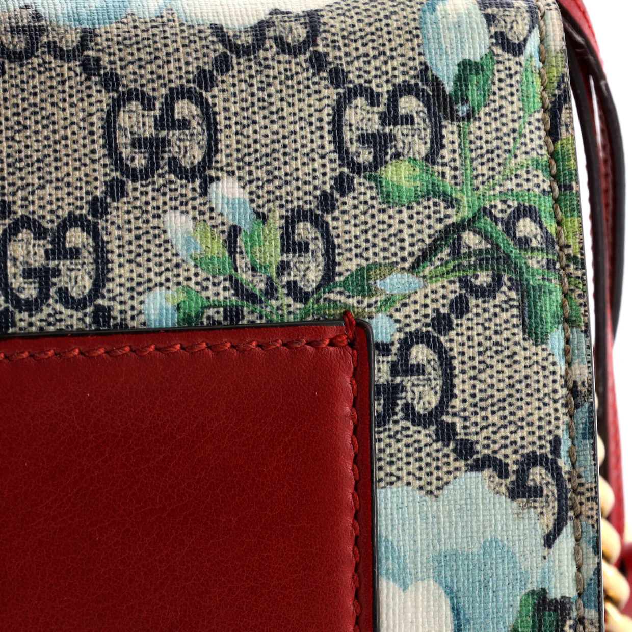 Padlock Shoulder Bag Blooms Print GG Coated Canvas Small - Deep Luxury