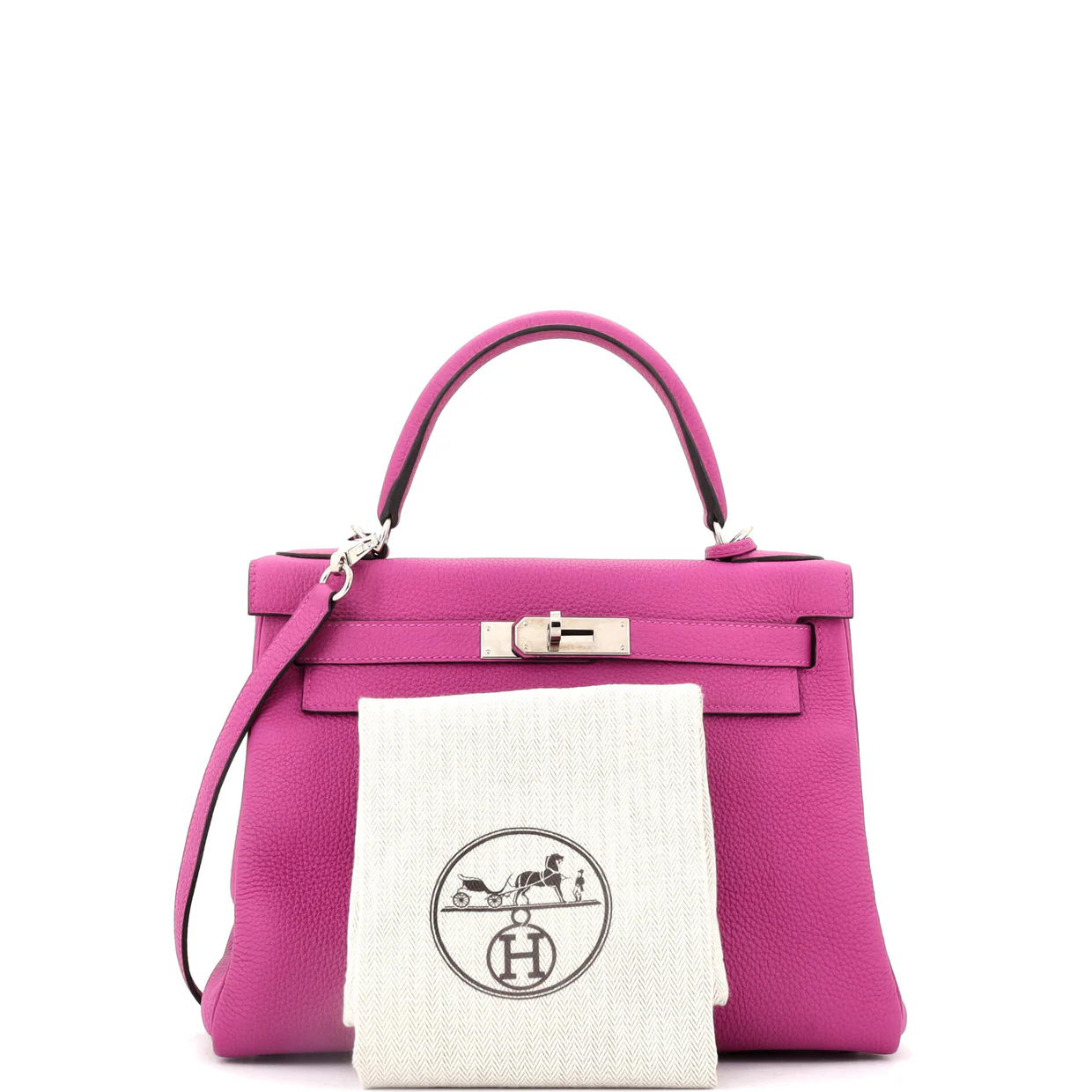 Kelly Handbag Rose Pourpre Togo with Palladium Hardware 28 - Deep Luxury