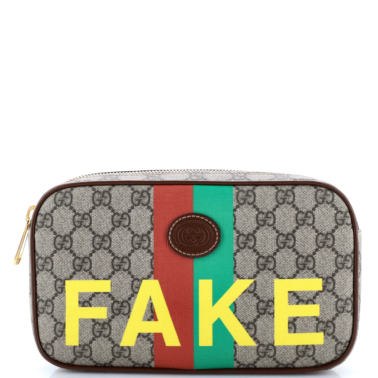 Fake/Not Zip Belt Bag Printed GG Coated Canvas - Deep Luxury