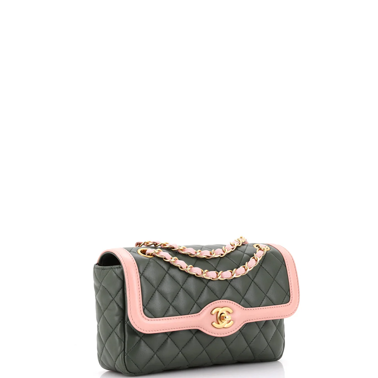 Two Tone Flap Bag Quilted Lambskin Small - Deep Luxury
