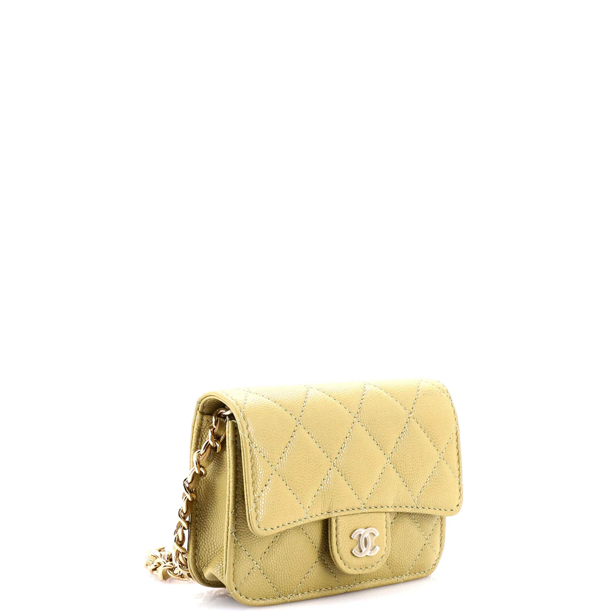 Classic Flap Clutch with Chain Quilted Caviar Small - Deep Luxury