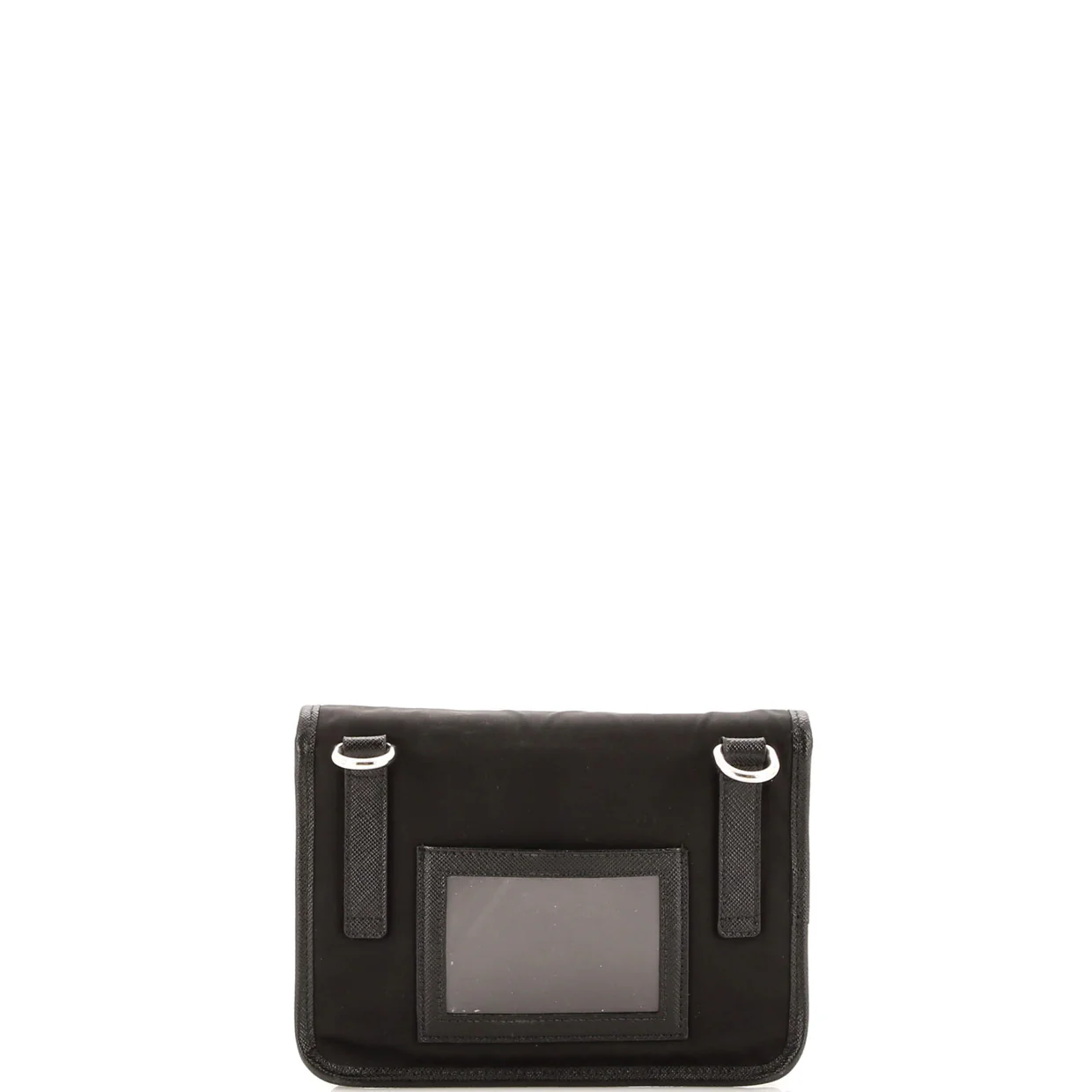 Buckle Flap Crossbody Bag Re-Nylon and Leather Small - Deep Luxury