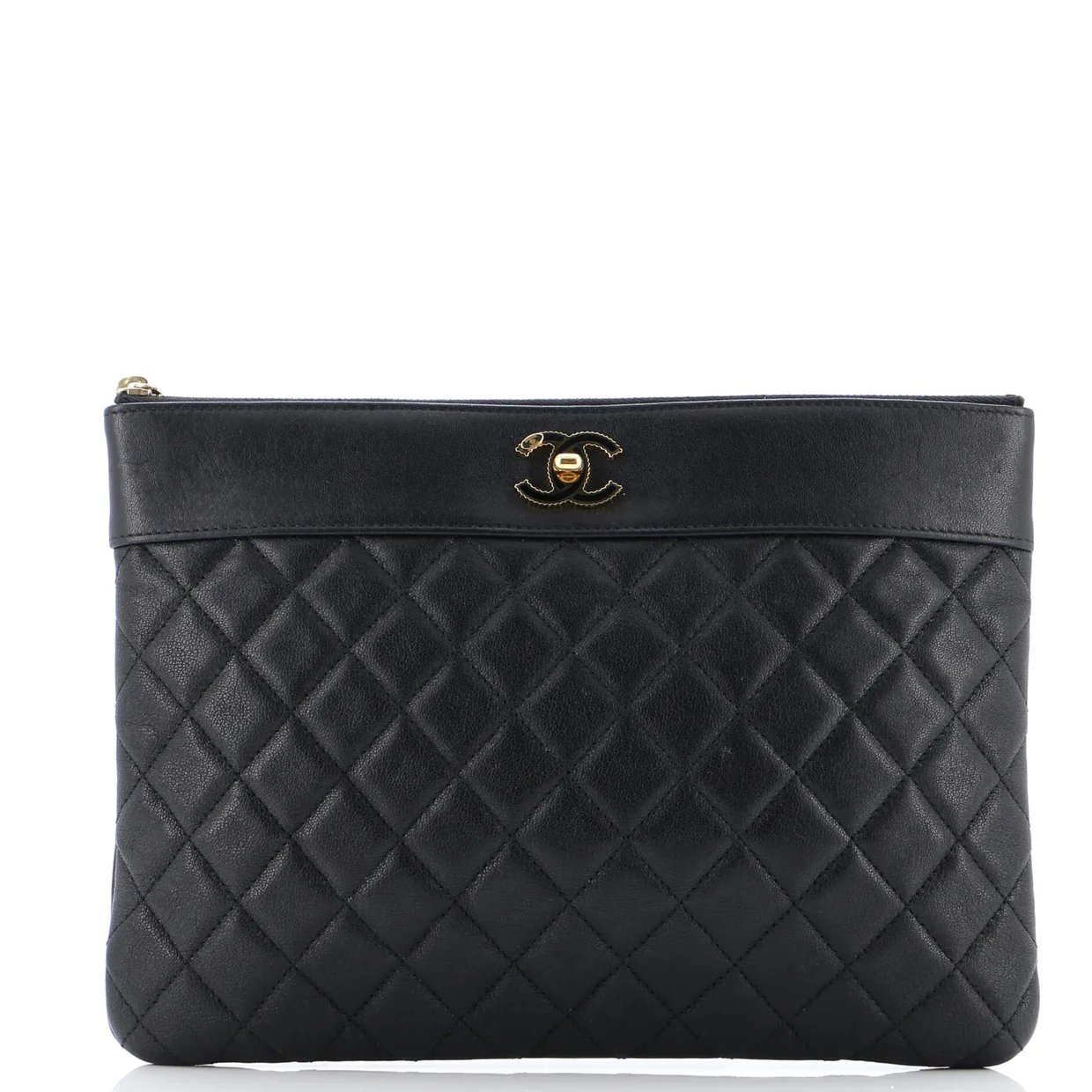 Mademoiselle Vintage O Case Clutch Quilted Sheepskin Medium - Deep Luxury