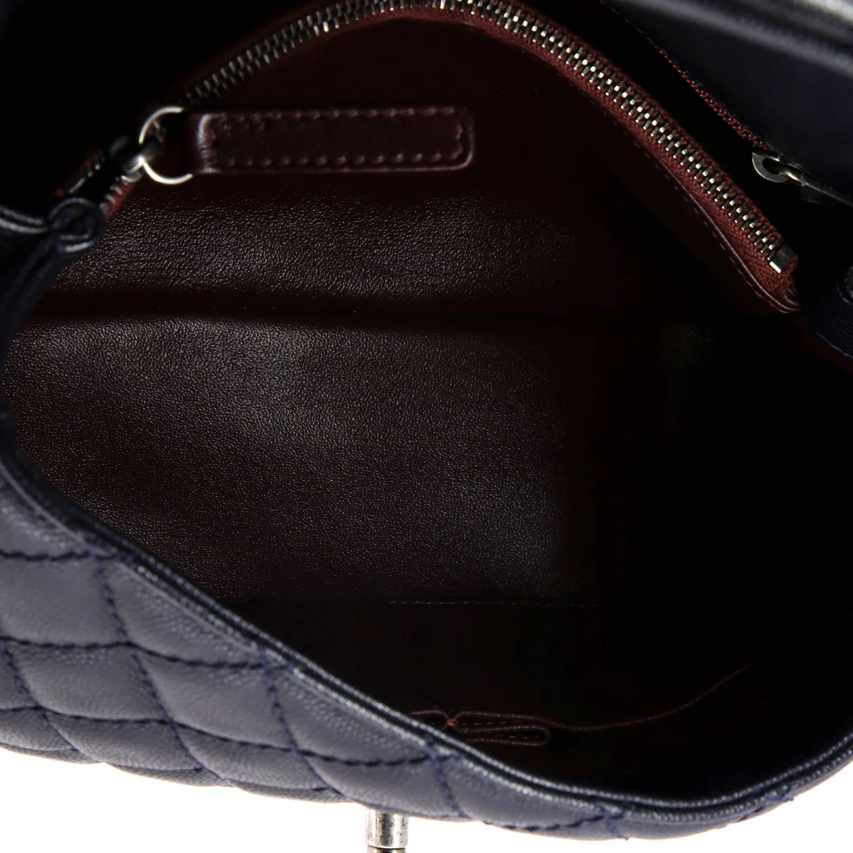 Coco Top Handle Bag Quilted Caviar with Lizard Small - Deep Luxury