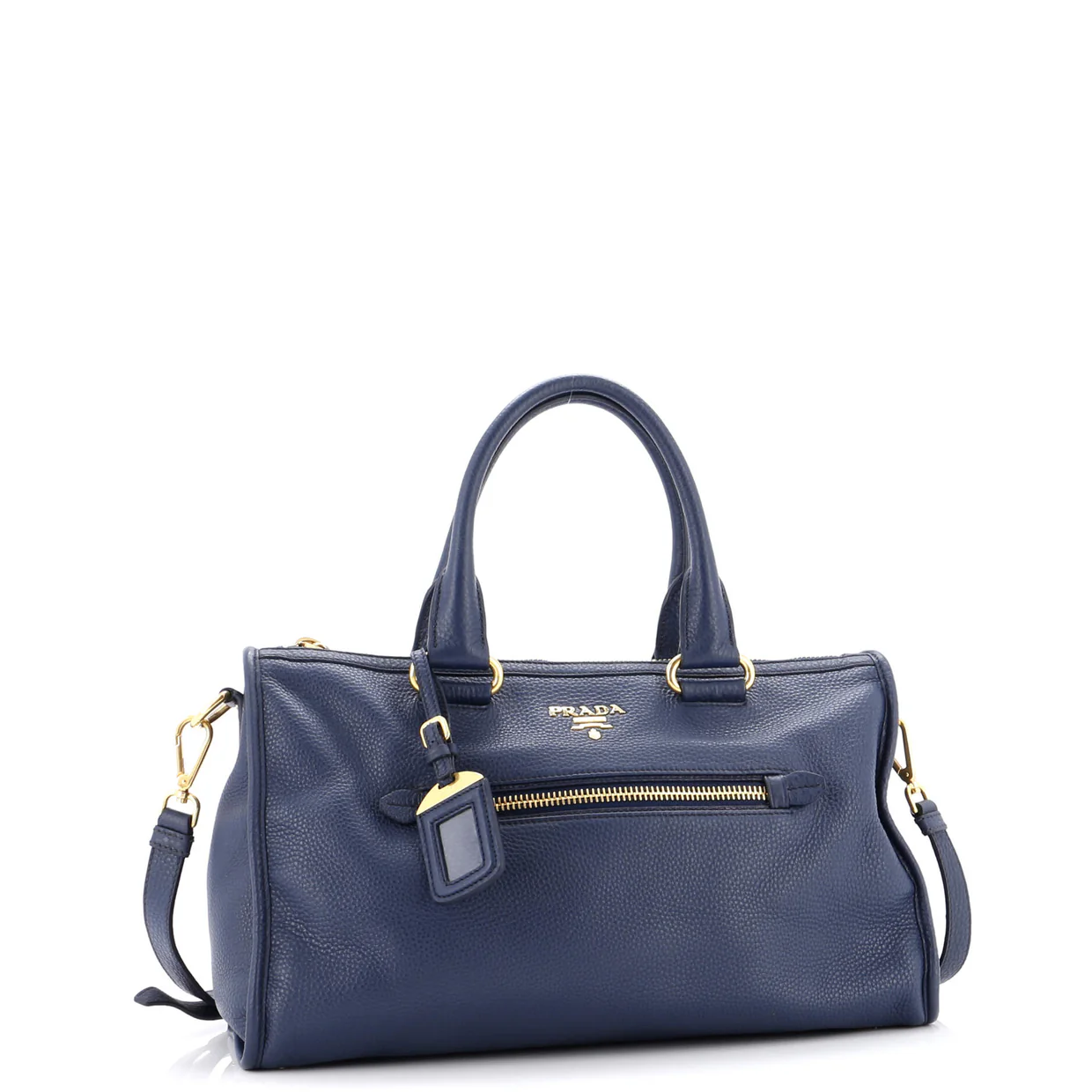 Front Zip Convertible Satchel Vitello Phenix Medium - Deep Luxury