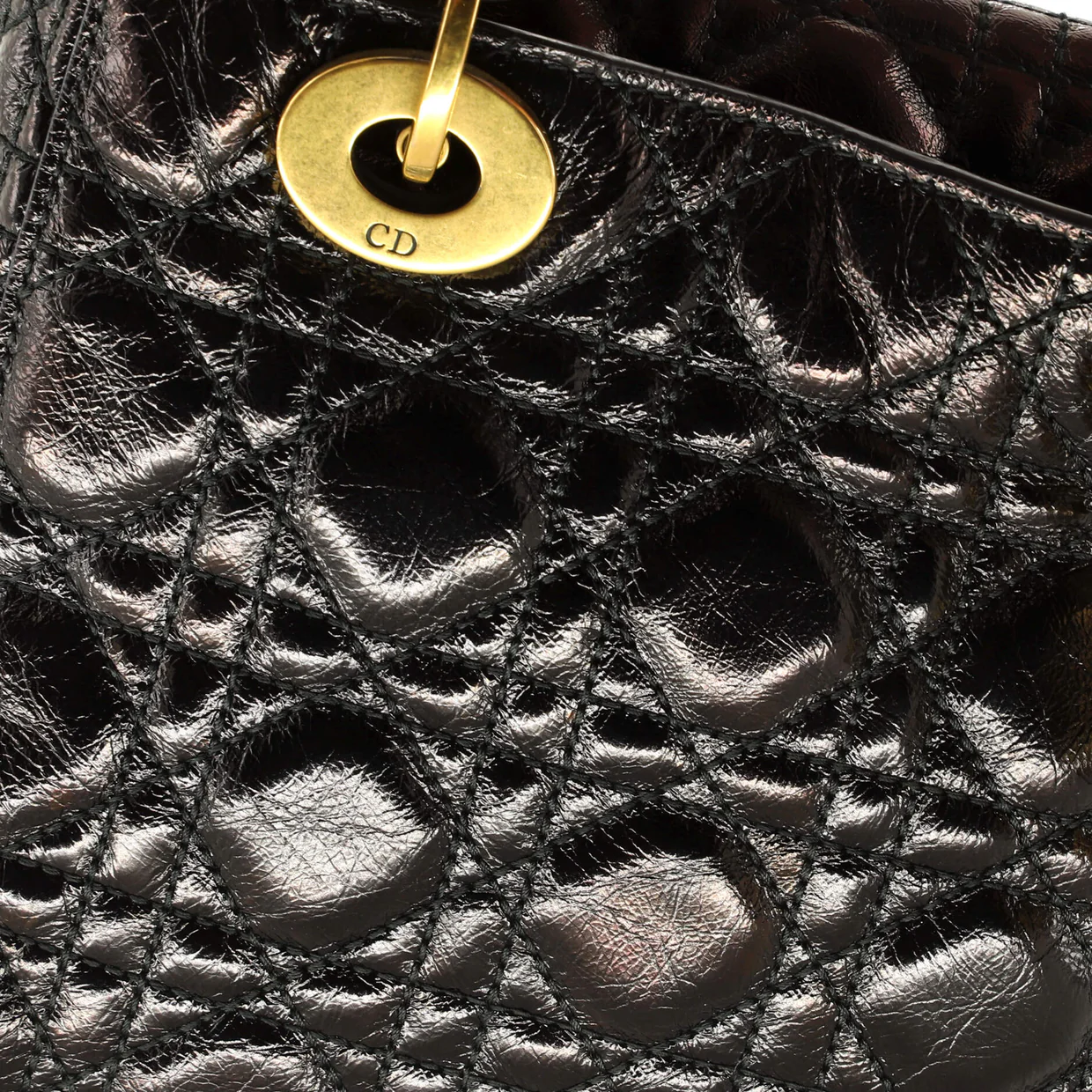 My Lady Dior Bag Cannage Quilted Crinkled Patent - Deep Luxury