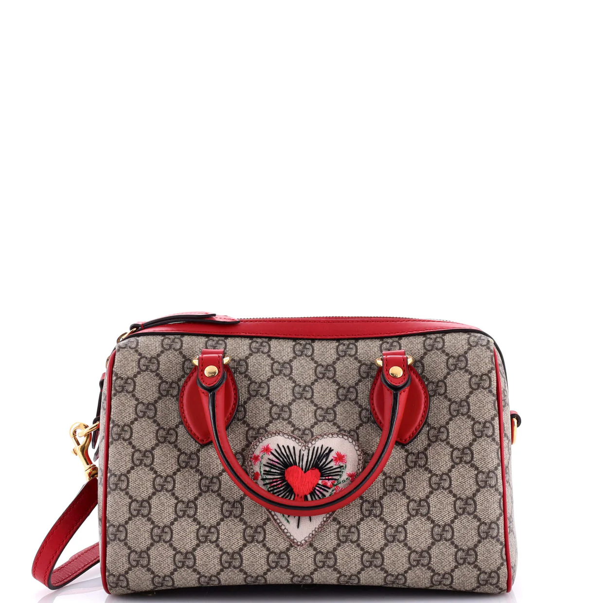 Convertible Boston Bag Embroidered GG Coated Canvas Small - Deep Luxury