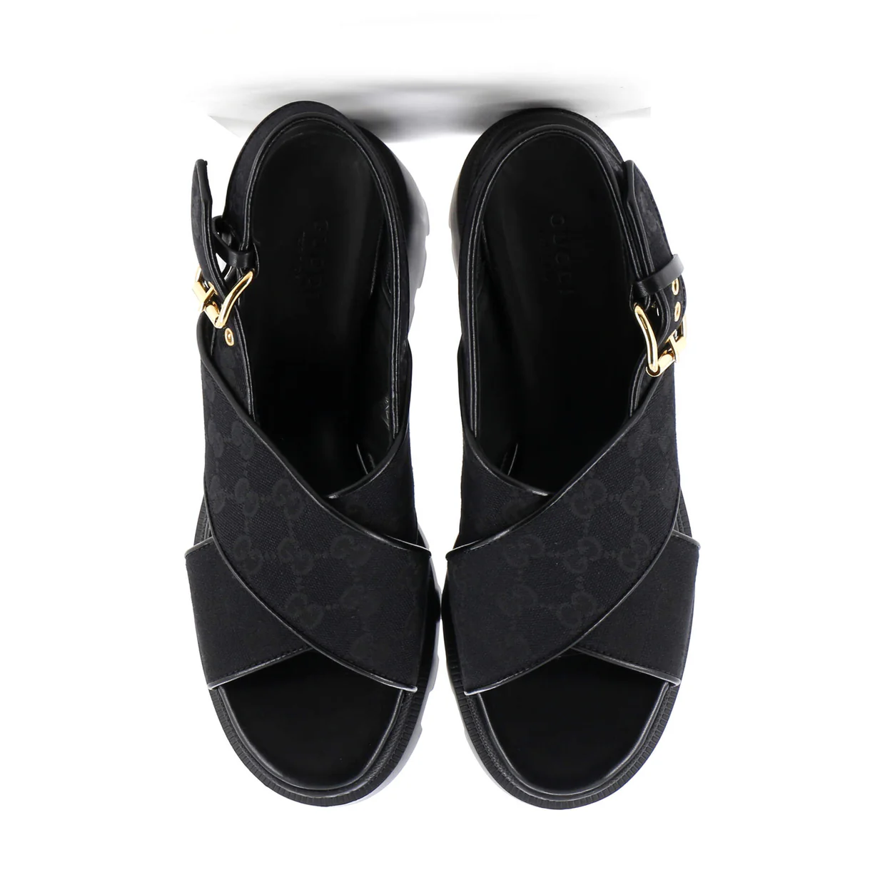 Women's Lug Sole Platform Slingback Sandals GG Canvas - Deep Luxury